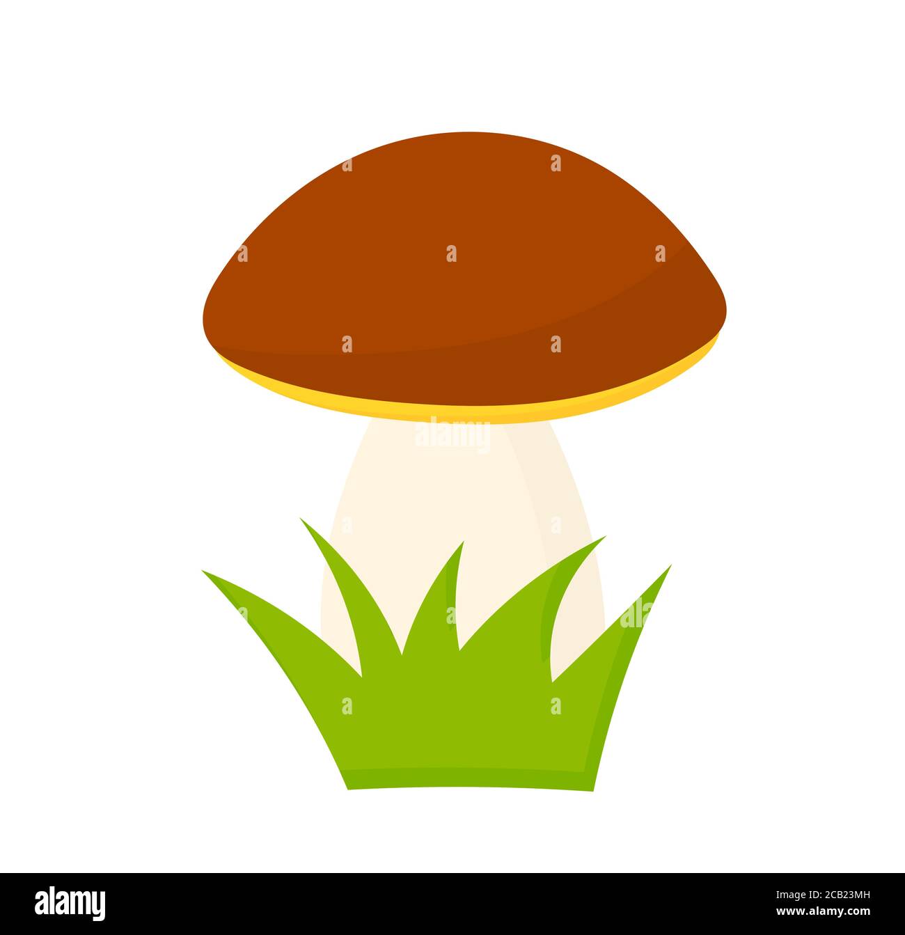 Cep boletus forest mushroom cartoon style illustration. Vector design element. Stock Vector