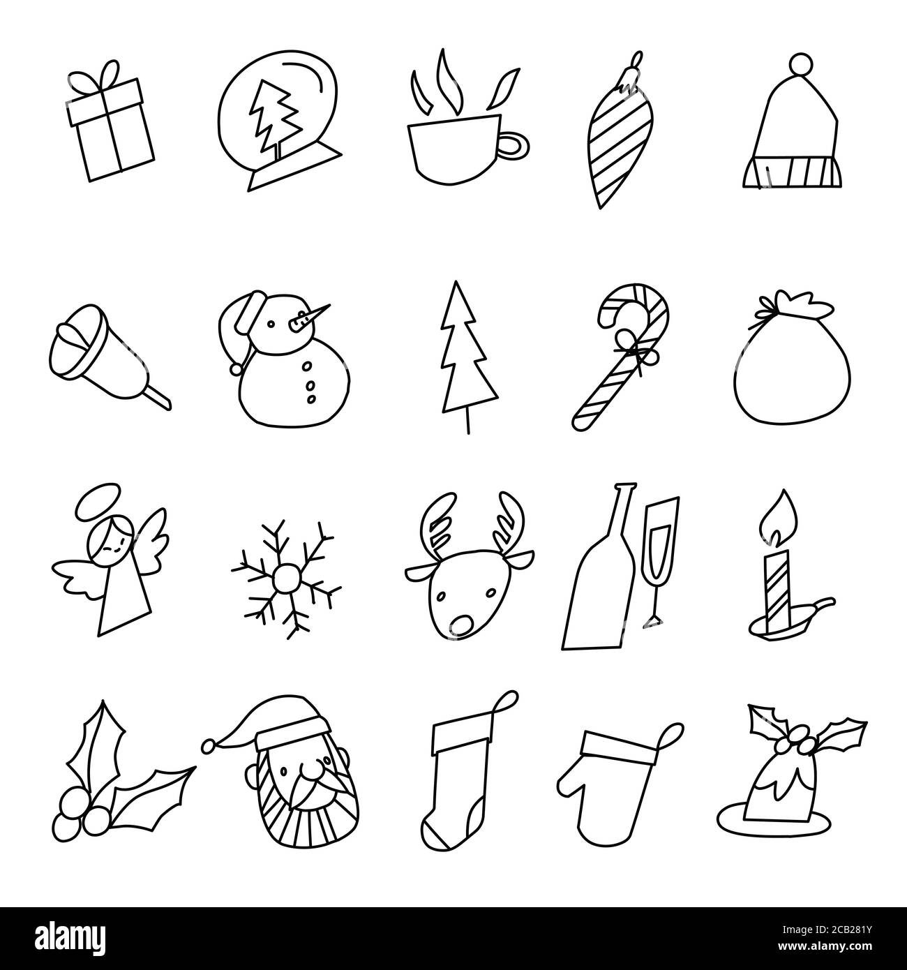 Set of Christmas doodle. Vector illustration Stock Vector Image & Art ...
