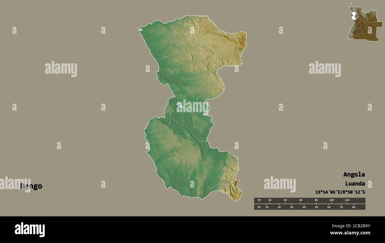 Angono Map Shape Shape of Bengo, province of Angola, with its capital isolated on solid ...