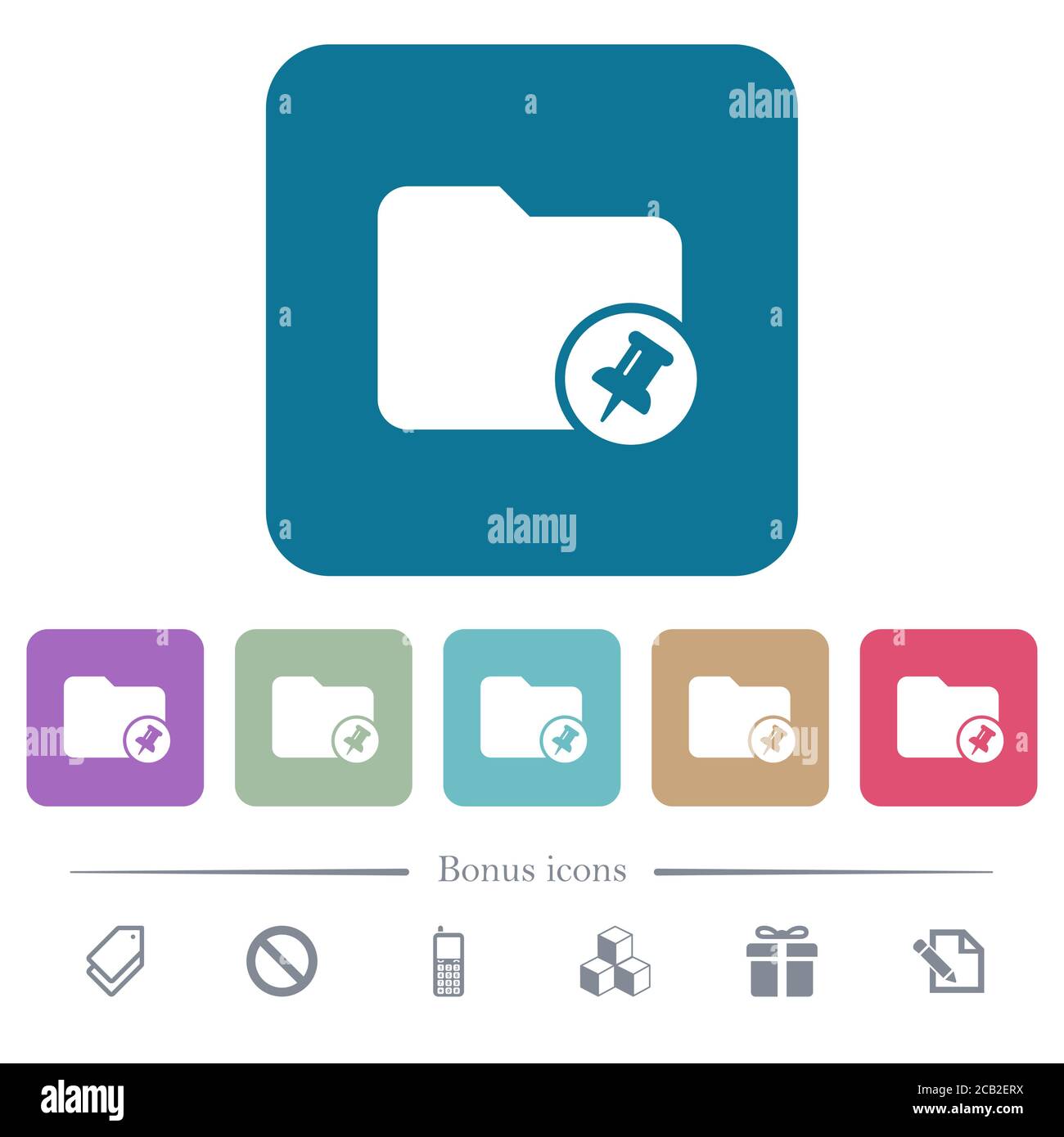 Pin directory white flat icons on color rounded square backgrounds. 6 ...