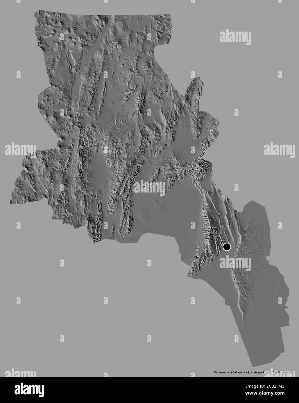Shape of Catamarca, province of Argentina, with its capital isolated on