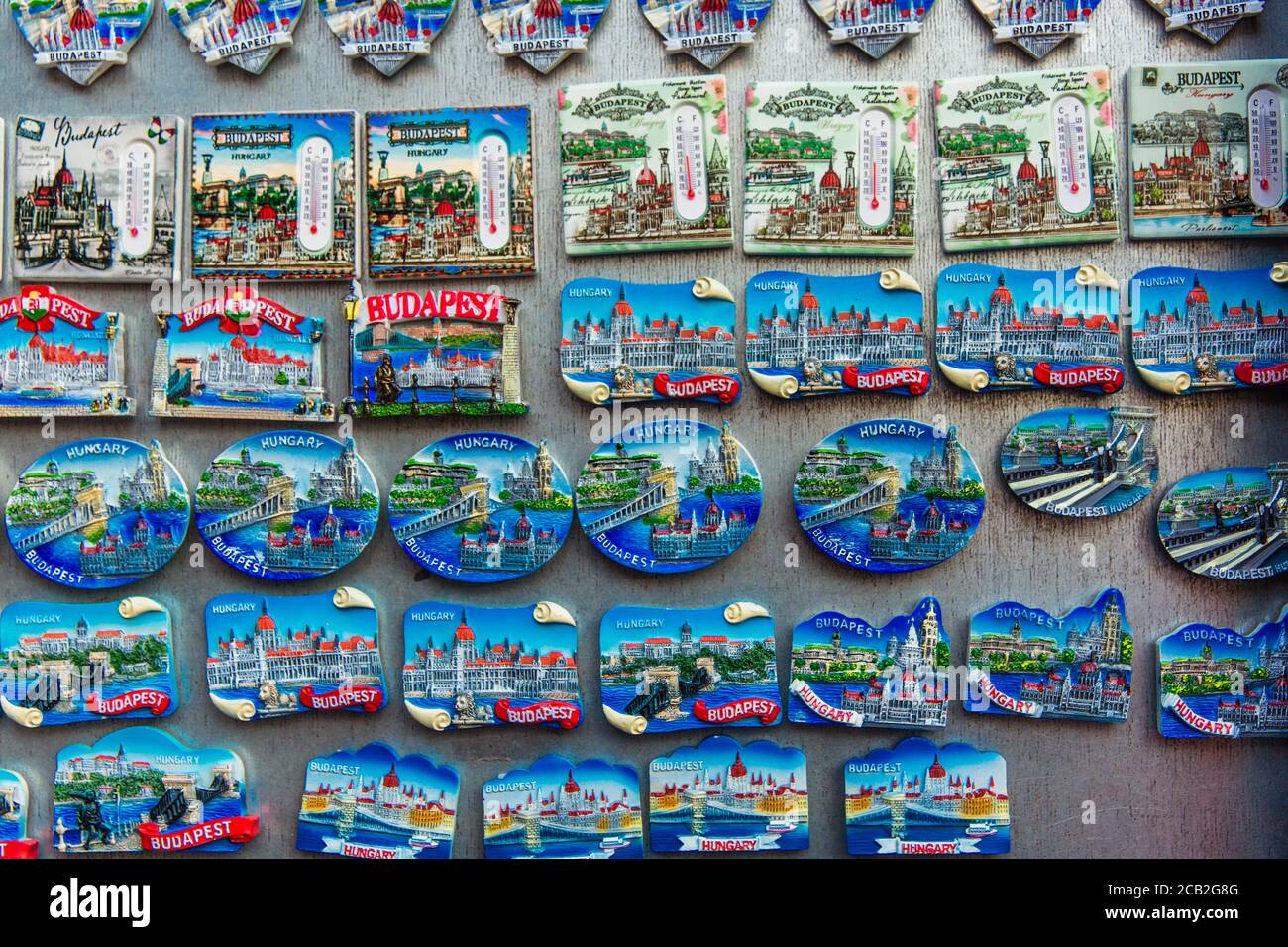 BUDAPEST, HUNGARY March 15, 2019 Souvenir with Budapest view