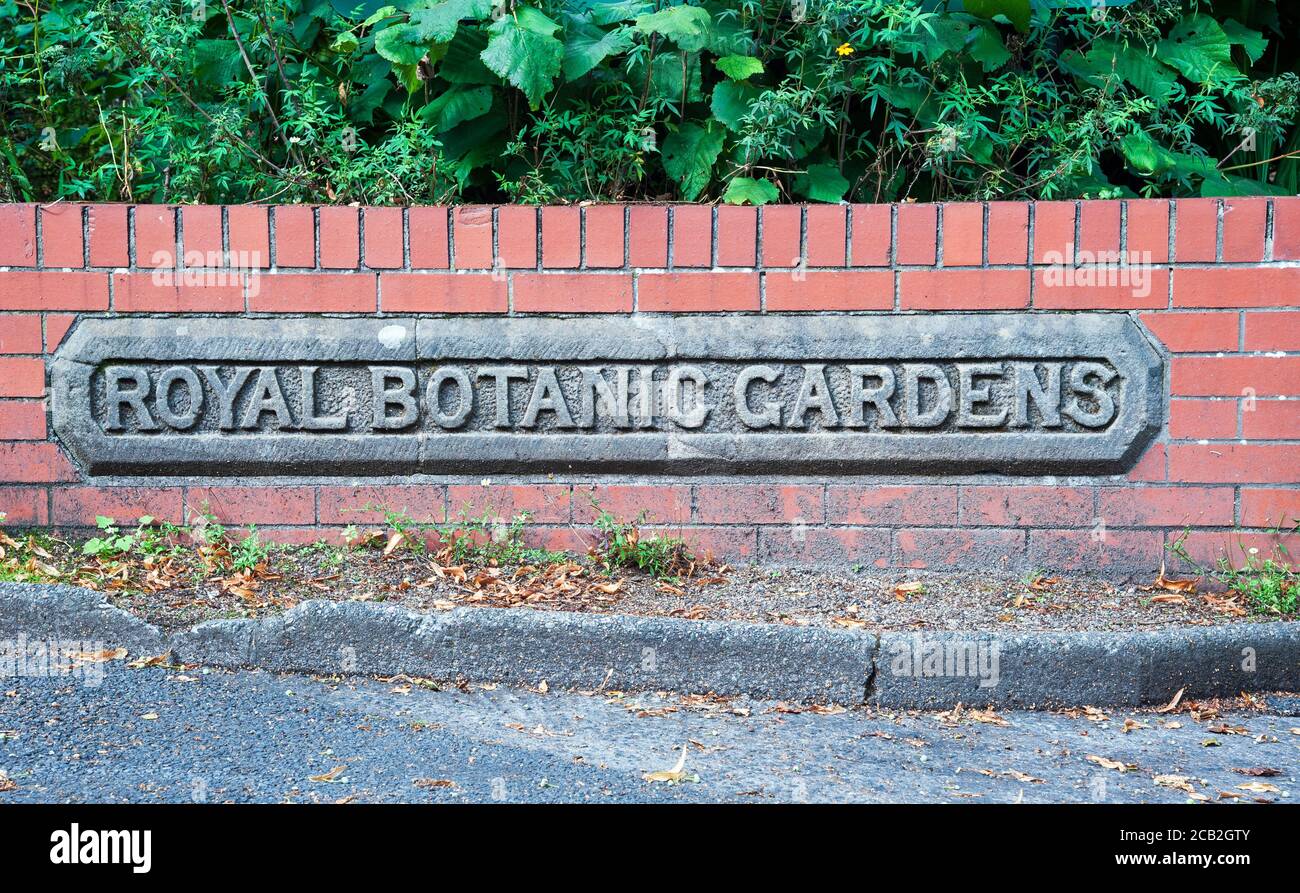 Entrance to The Royal Botanical Garden in Belfast, Public garden in Northern Ireland, UK Stock Photo
