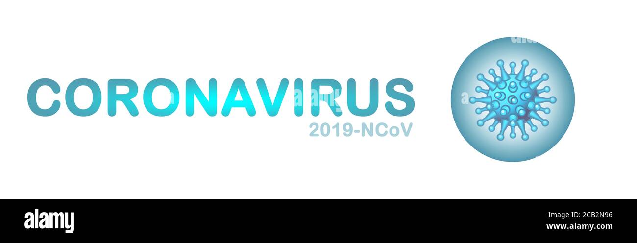 COVID-19 virus coronavirus banner icon with text : coronavirus 2019-nCoV , biology and virology concept Stock Photo
