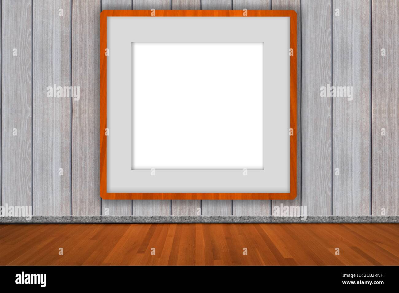 Wooden Frame picture on wood wall with wooden compatible floor, Pro