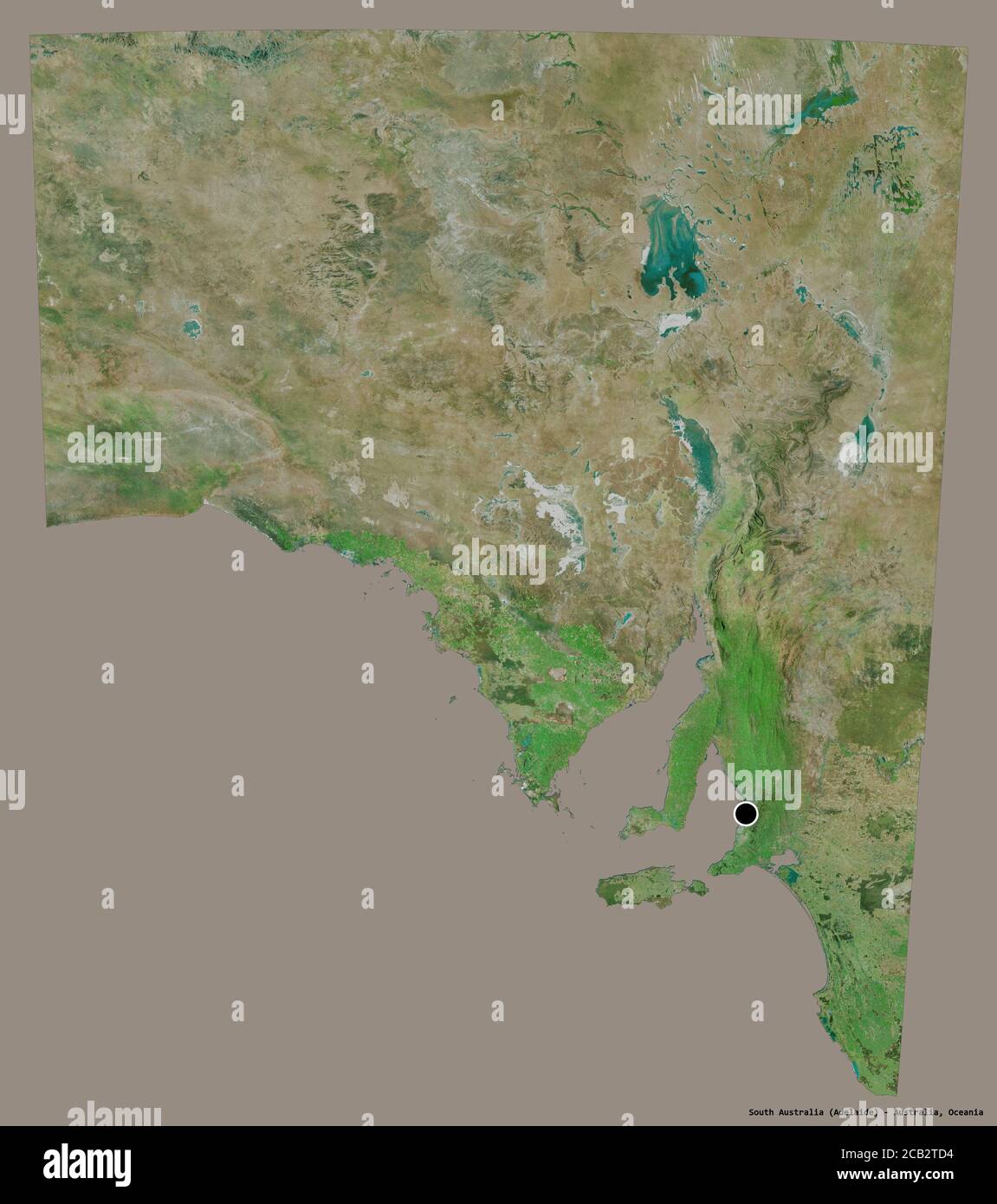 Satellite Maps South Australia Shape Of South Australia, State Of Australia, With Its Capital Isolated On  A Solid Color Background. Satellite Imagery. 3D Rendering Stock Photo -  Alamy