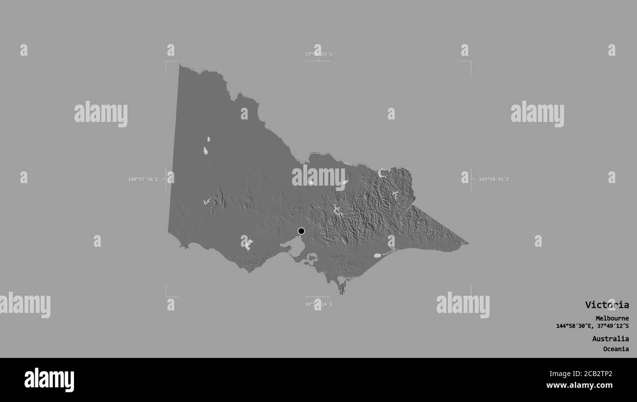 Victoria on a map Black and White Stock Photos & Images - Alamy