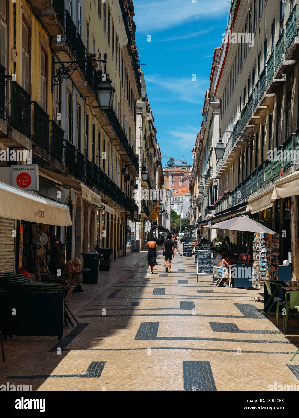 Deserted streets in Baixa, Lisbon, Portugal during summer 2020 Stock Photo