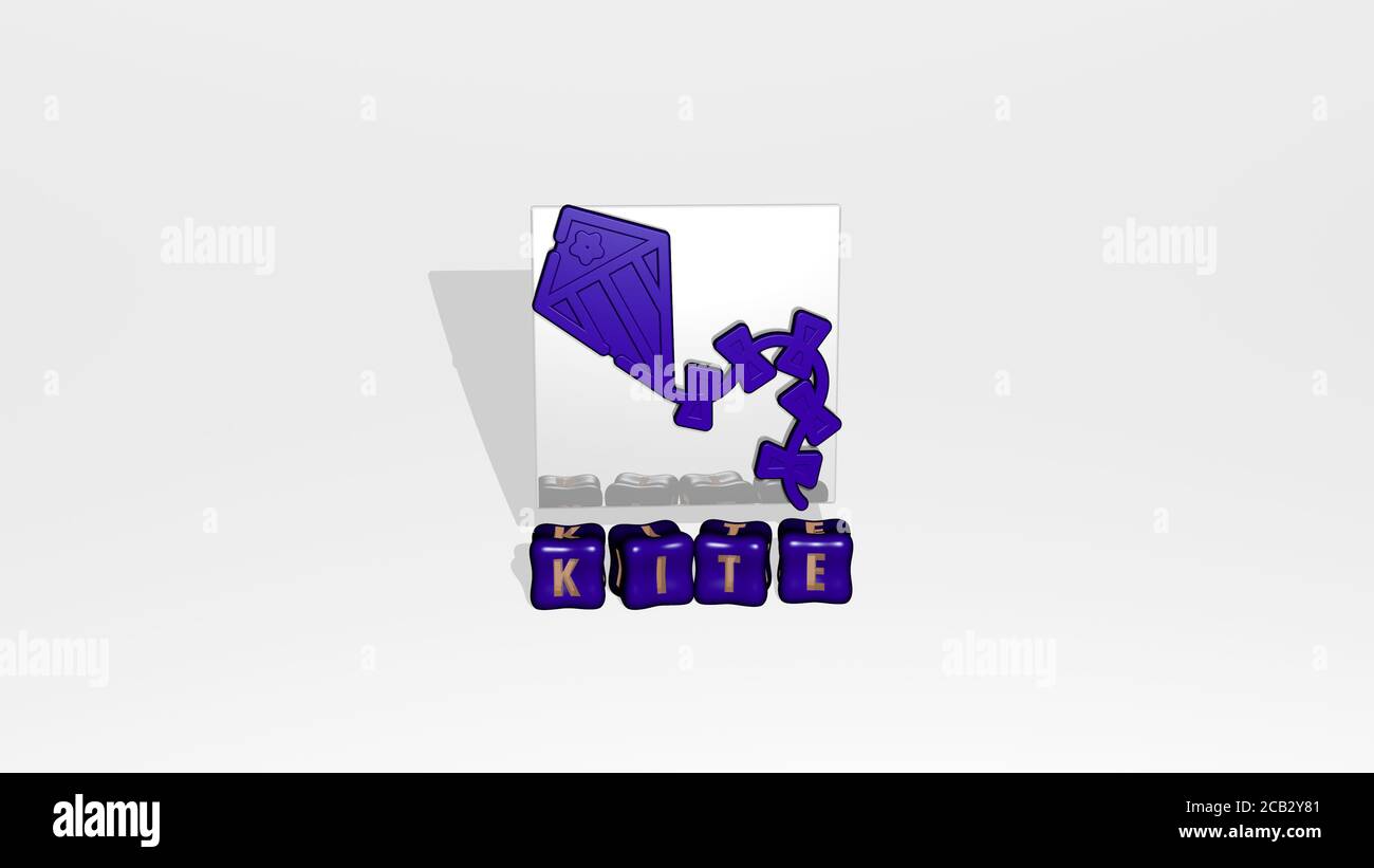 3D representation of KITE with icon on the wall and text arranged by ...