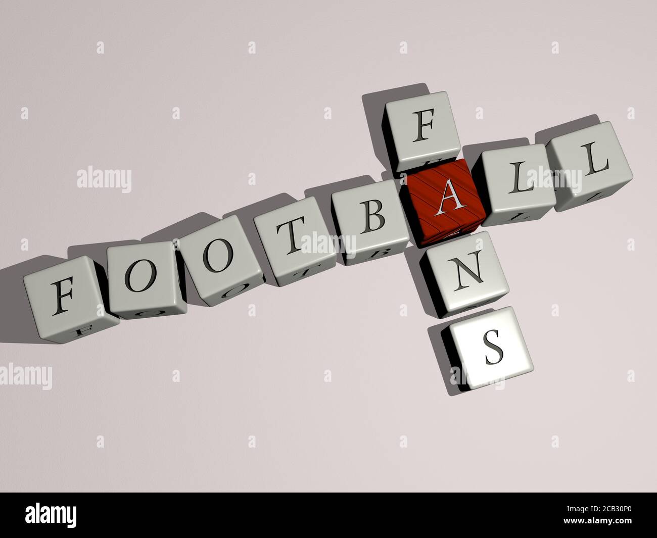 football fans crossword by cubic dice letters 3D illustration soccer football fans crossword by cubic dice letters 3D illustration soccer