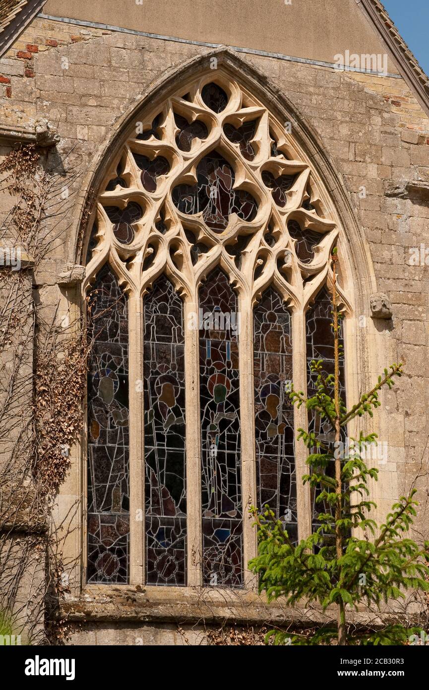 Stained glass window in Ely Cathedral, Ely, Cambridgeshire, England