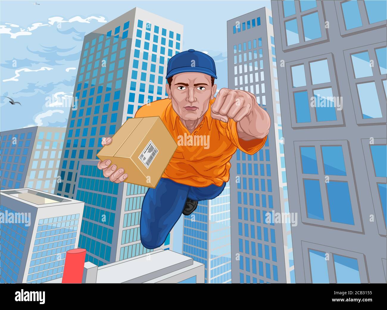 Delivery Courier Superhero Flying Super Hero Stock Vector Image & Art