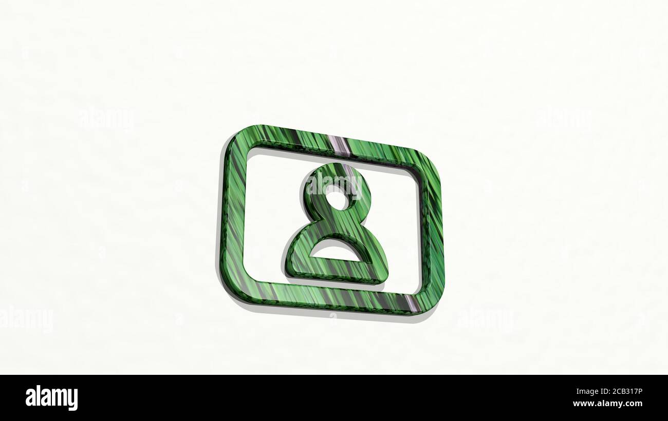 COMPOSITION WINDOW MAN 3D icon on the wall. 3D illustration. background ...
