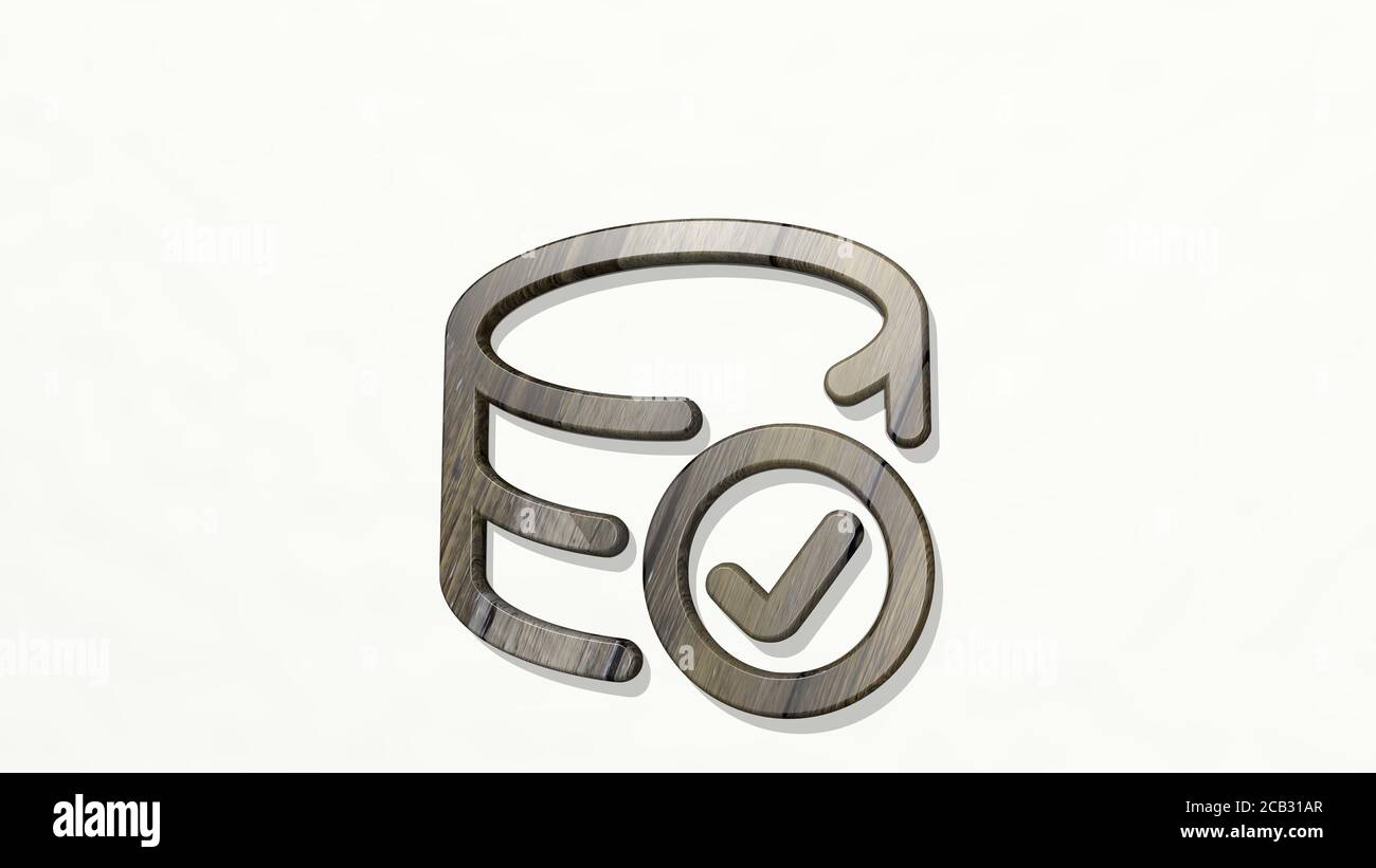 database check 3D icon on the wall. 3D illustration. concept and ...