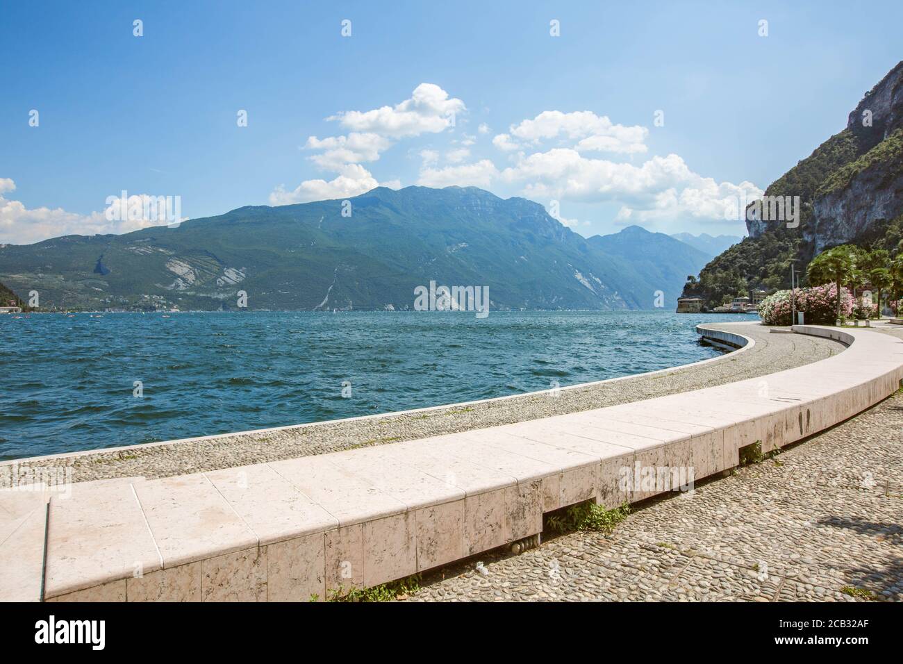 Promenade of lake Garda,  Italy stock photo with no people Stock Photo