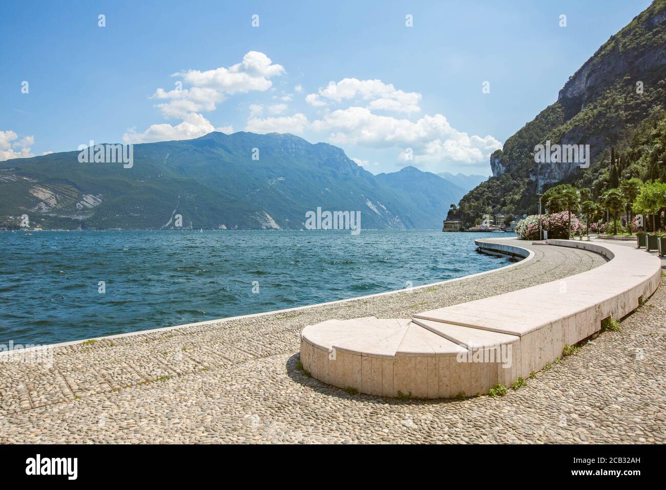 Promenade of lake Garda,  Italy, stock photo with no people Stock Photo
