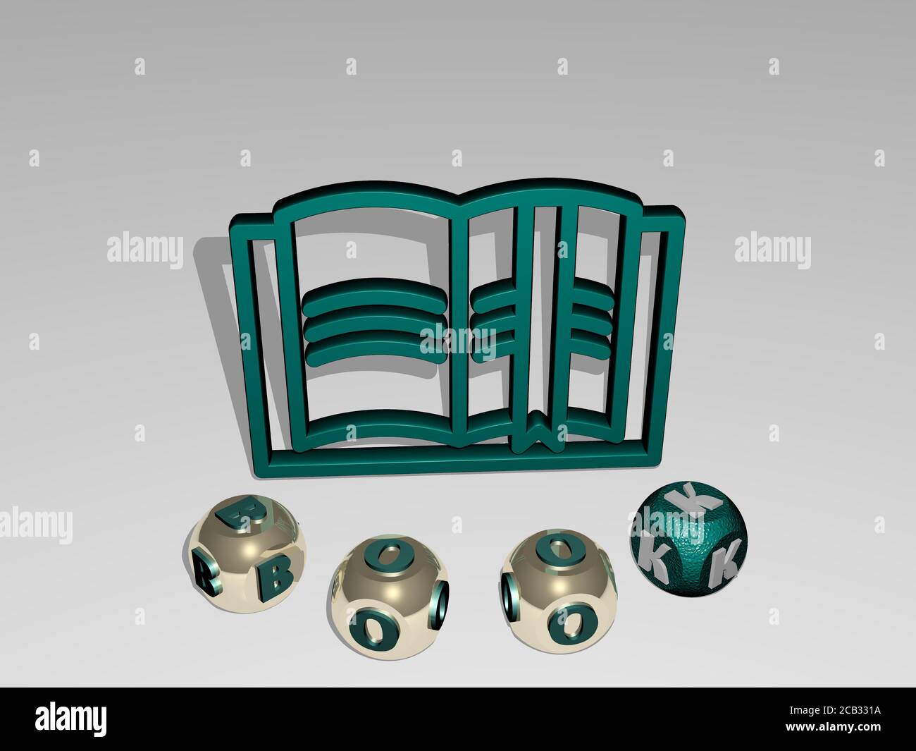 book round text of cubic letters around 3D icon. 3D illustration ...