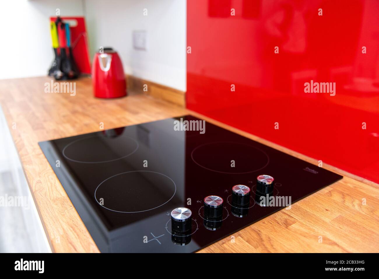 Electric cooker and Kettle in Kitchen Stock Photo Alamy