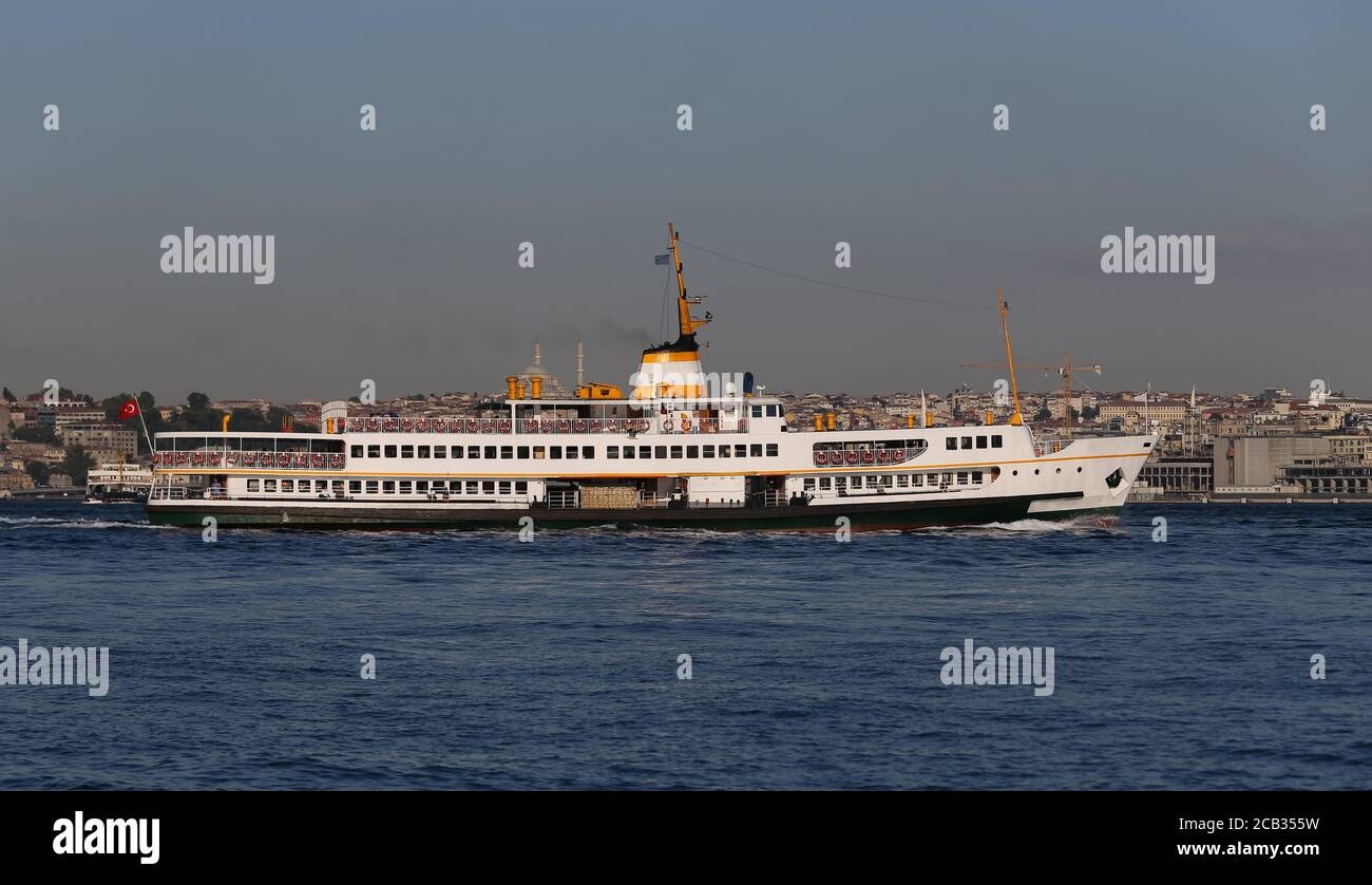 Ferry in Bosphorus Strait, Istanbul City, Turkey Stock Photo - Alamy
