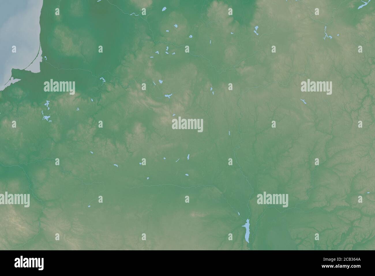 Extended area of Belarus. Topographic relief map. 3D rendering Stock