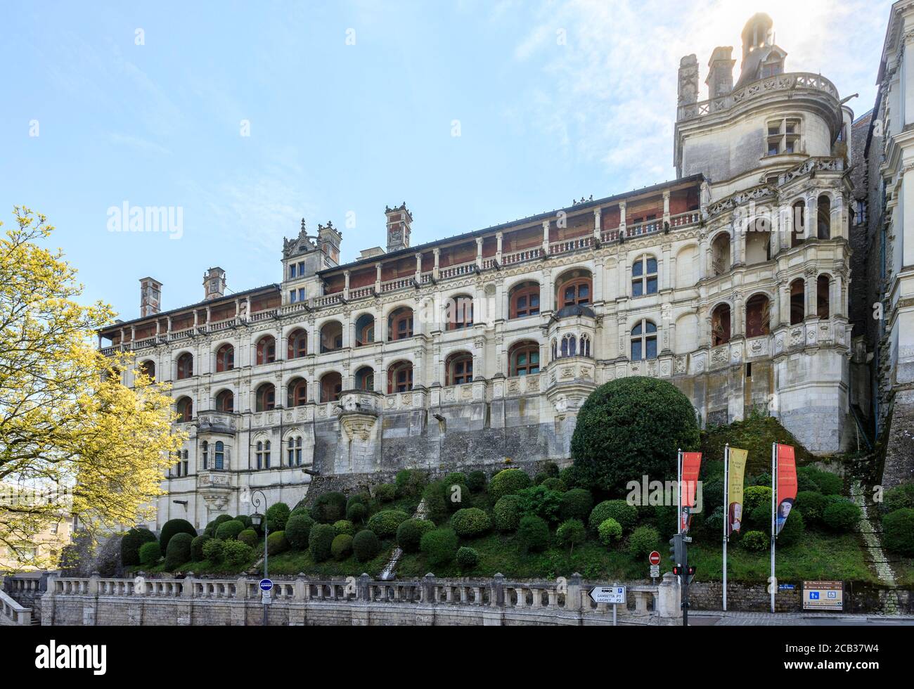 France, Loir et Cher, Loire Valley listed as World Heritage by UNESCO, Blois, Chateau de Blois, royal castle, Facade des Loges in Francois I wing // F Stock Photo