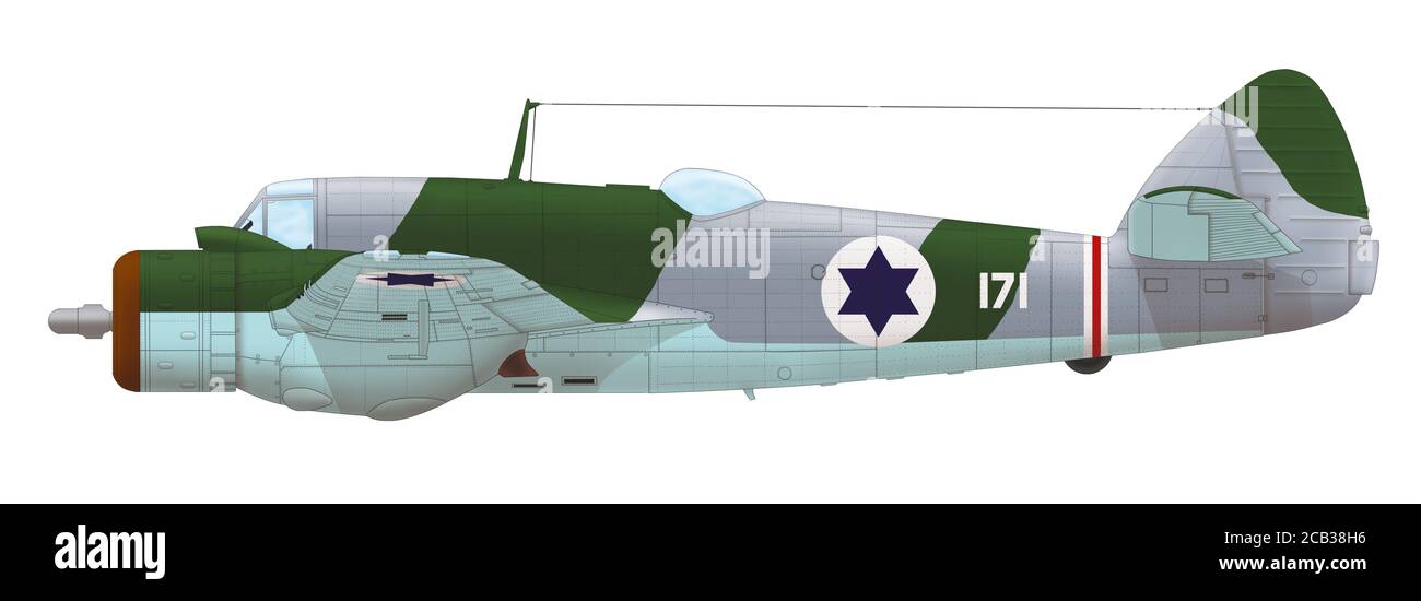 Bristol Beaufighter TF Mk 10 of the Israeli Air Force, October 1948 Stock Photo