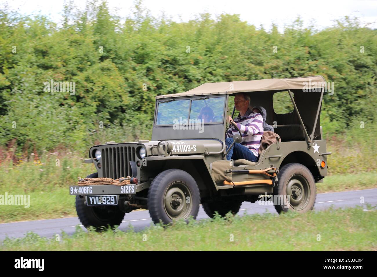 PRESERVED US ARMY JEEP IN UK Stock Photo