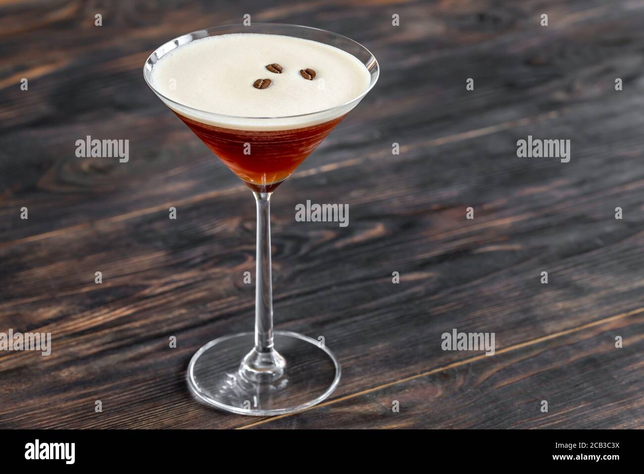 Espresso Martini cocktail garnished with coffee beans Stock Photo Alamy
