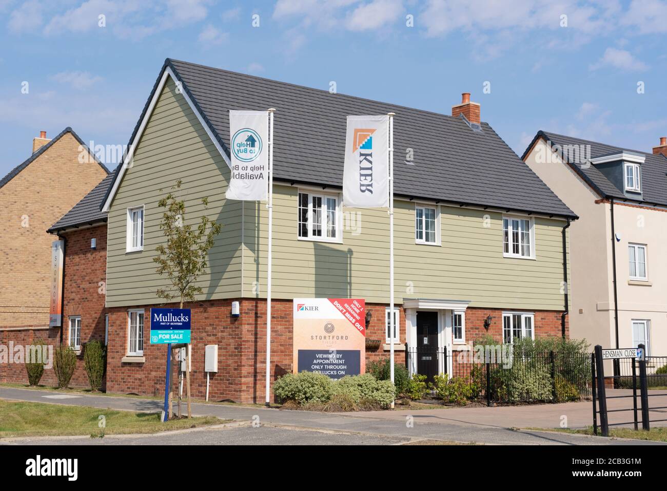 New build homes in the Stortford Fields housing estate development