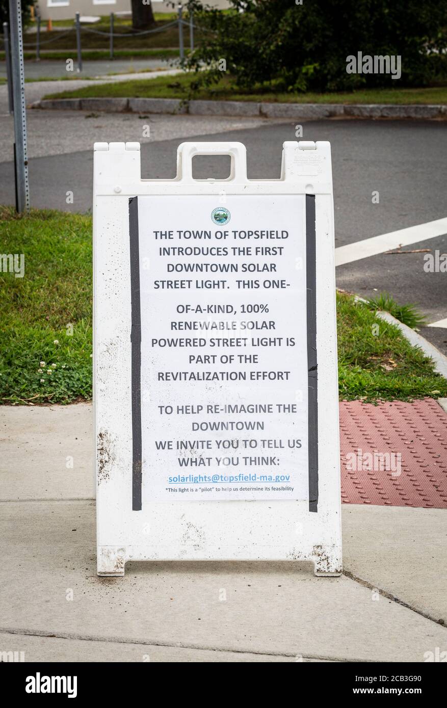 August 7, 2020. Topsfield, MA. The town of Topsfield installed its