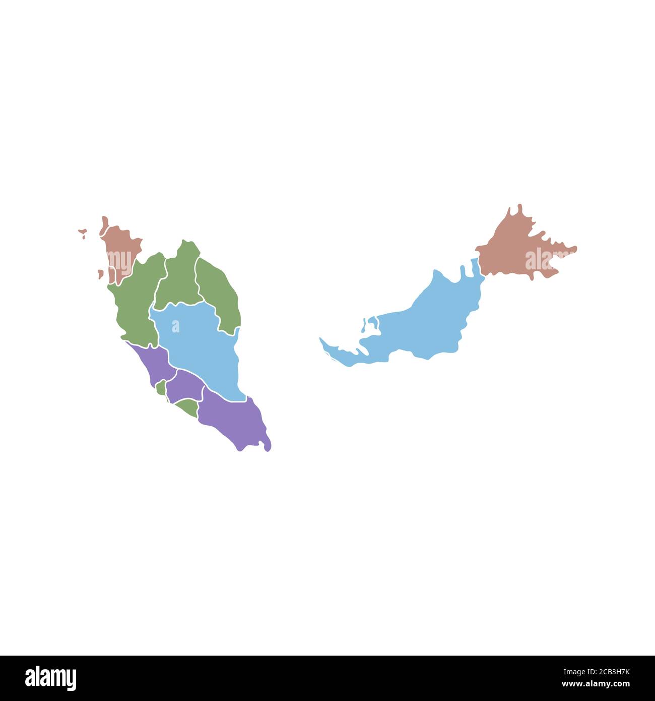 Malaysia map vector design template illustration Stock Vector