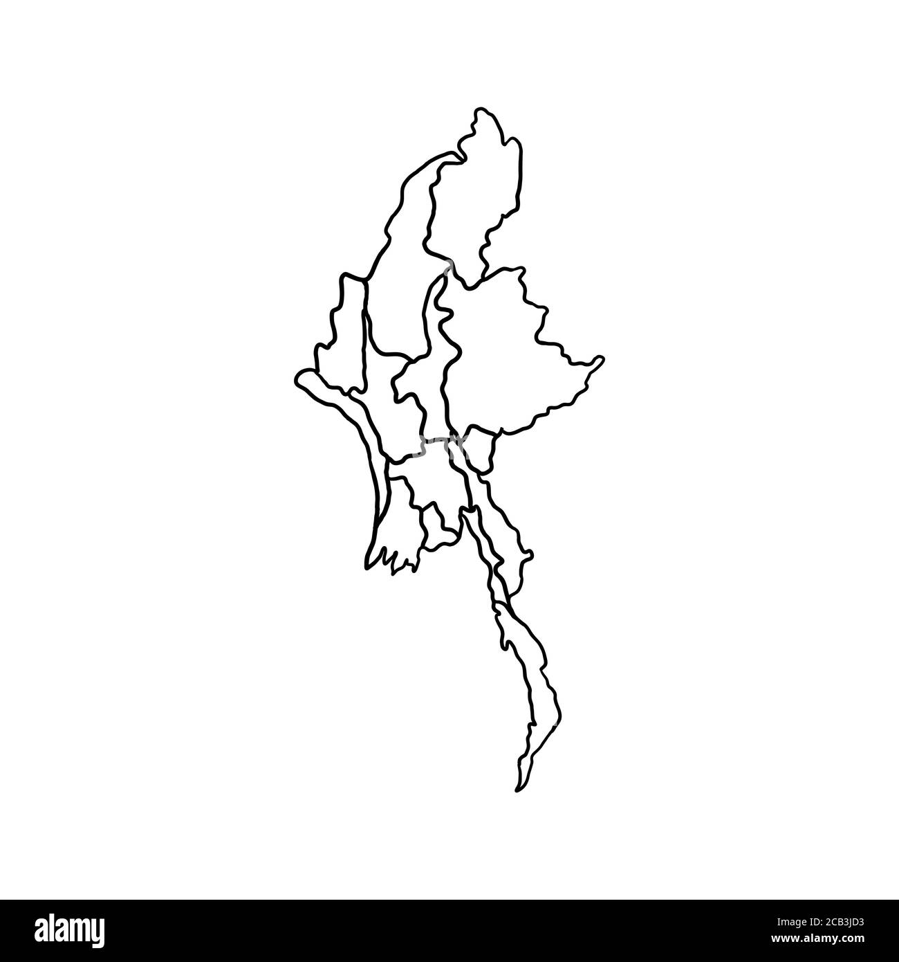 Myanmar map vector design template illustration Stock Vector