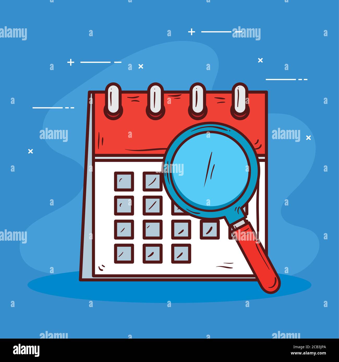 calendar reminder with magnifying glass Stock Vector Image & Art Alamy