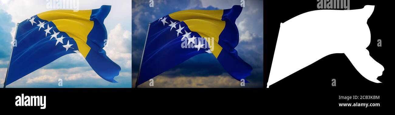Bosnia flag waving alpha channel hi-res stock photography and images ...