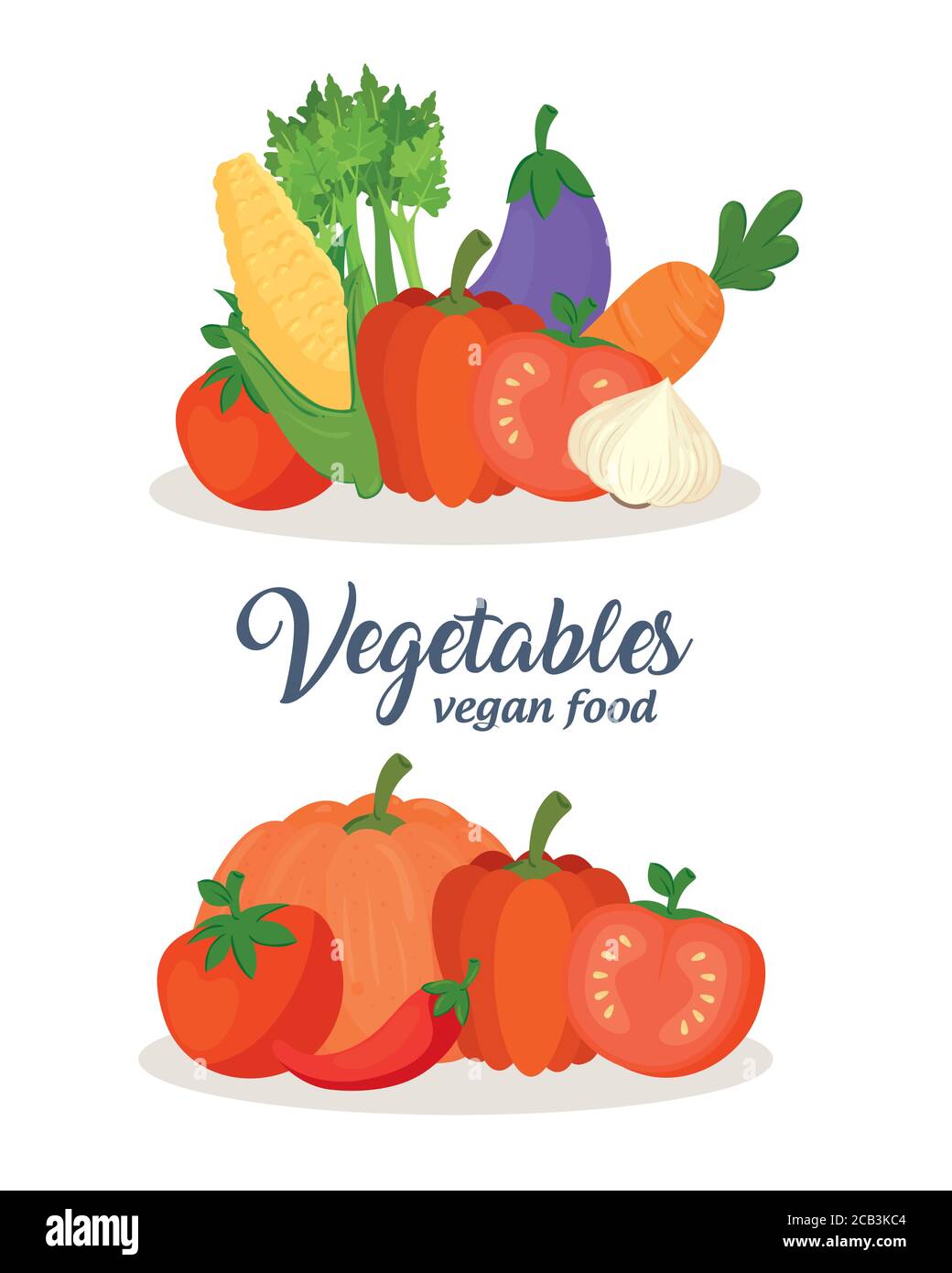 banner with set of vegetables, concept vegan food Stock Vector Image ...