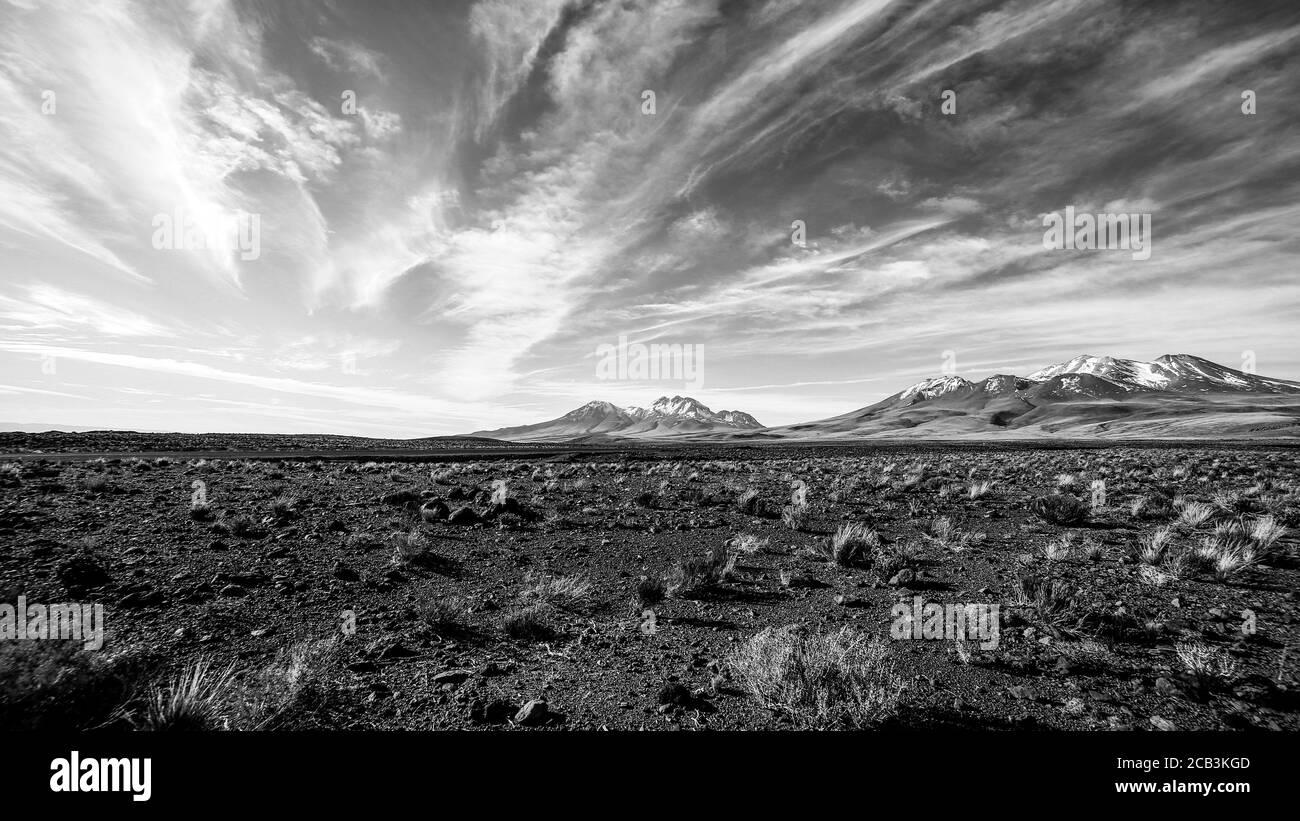 Atacama desert mountains chile hires stock