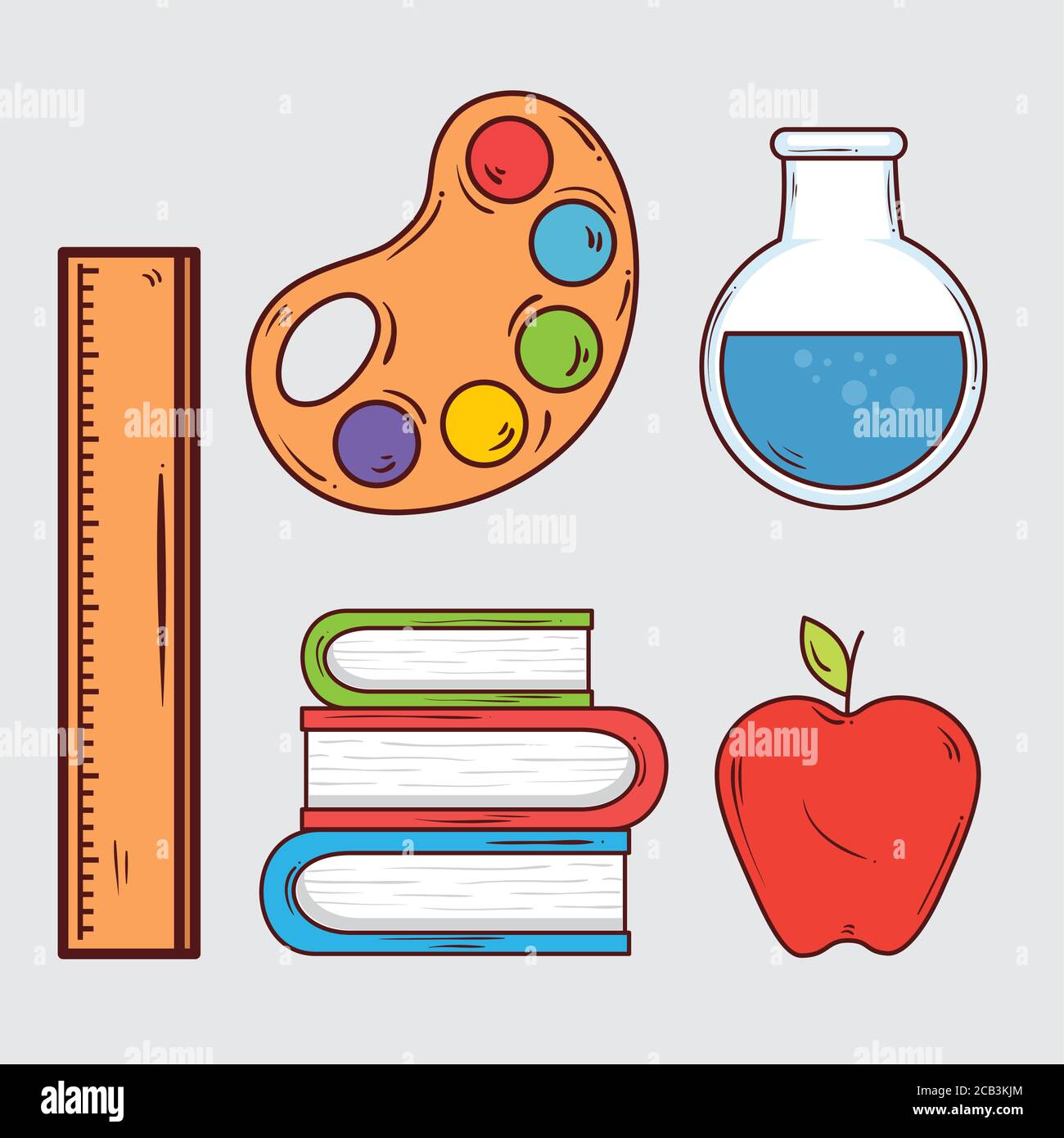 set of supplies education on white background Stock Vector Image & Art ...