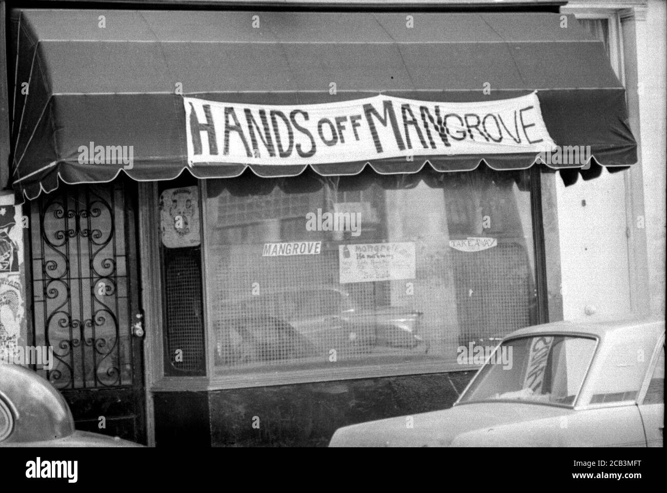 The Mangrove restaurant at 8 All Saints Road in Notting Hill London used by the black community. and activists and from which Frank Crichlow published his newspaper The Hustler. It became the focus of a Black Power march and protest against police victimisation and attempts by the police and the council to shut it down. It was also the informal HQ for the Notting Hill Carnival. Stock Photo