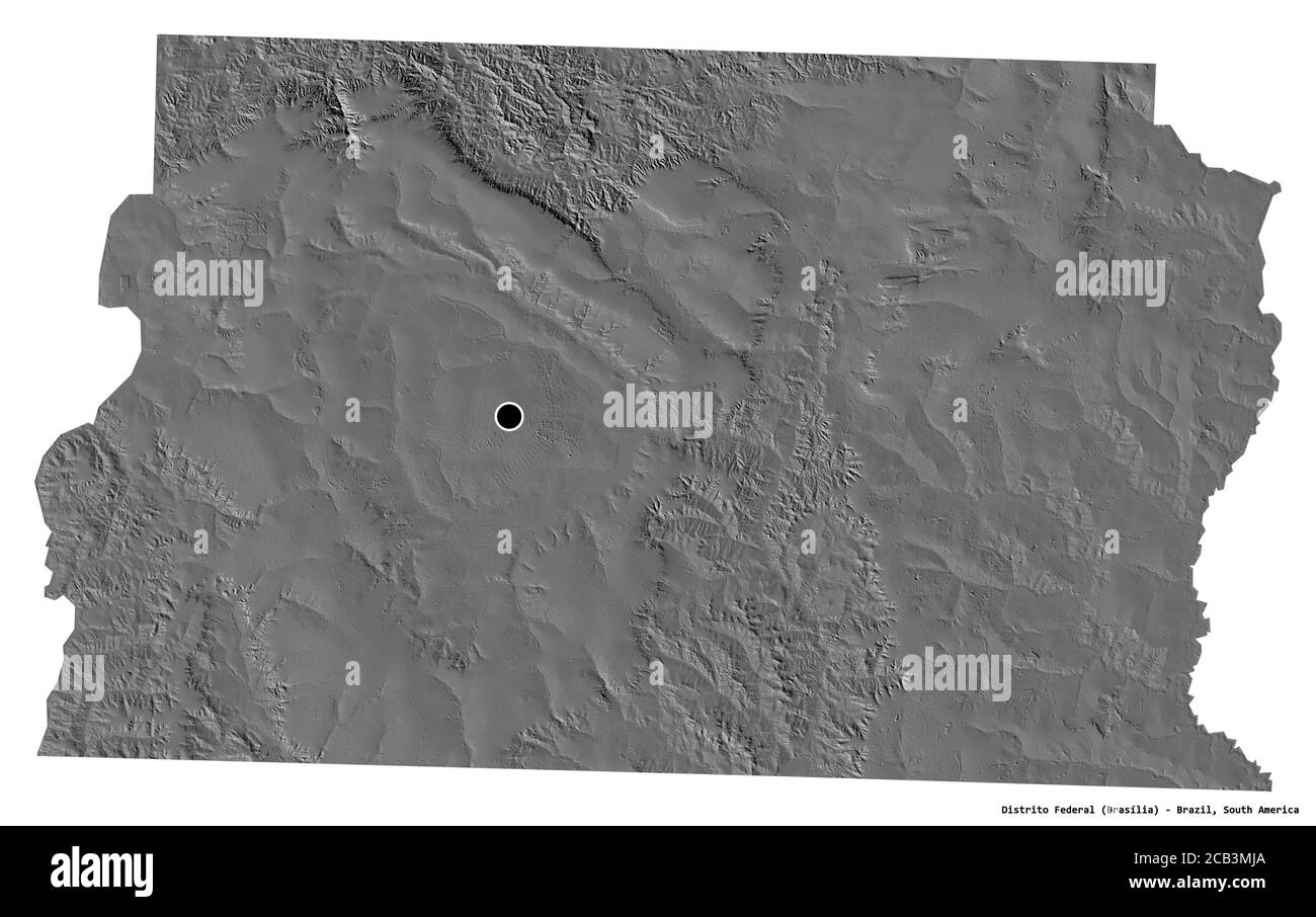 Shape of Distrito Federal, federal district of Brazil, with its capital