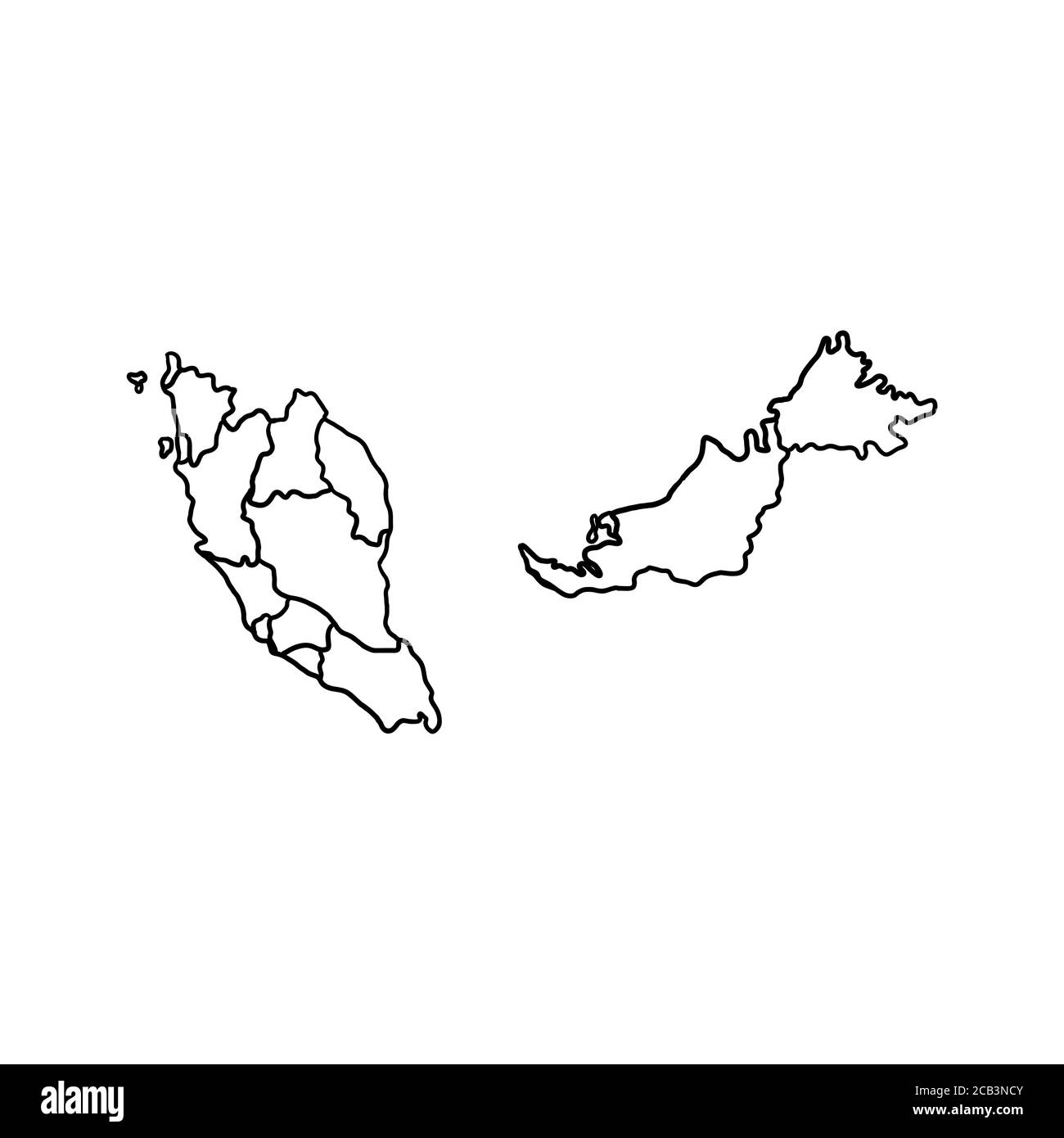 malaysia map black and white