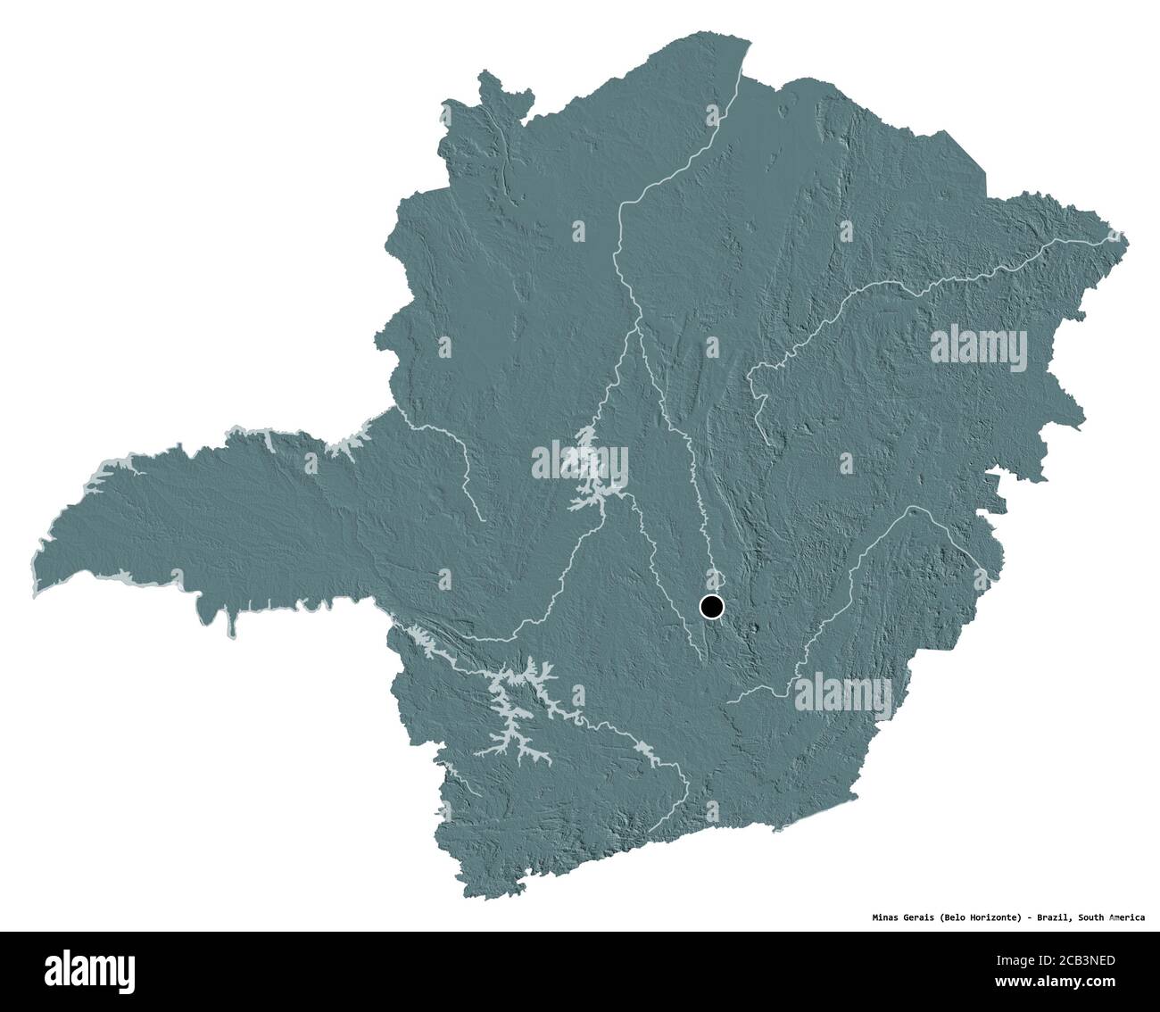 Map Of Minas Gerais Shape Of Minas Gerais, State Of Brazil, With Its Capital Isolated On White  Background. Colored Elevation Map. 3D Rendering Stock Photo - Alamy