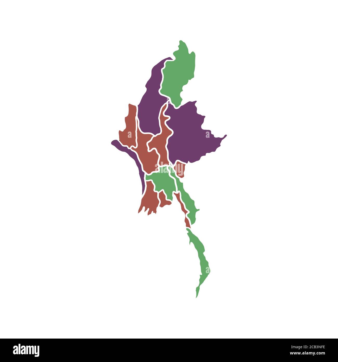 Myanmar map vector design template illustration Stock Vector