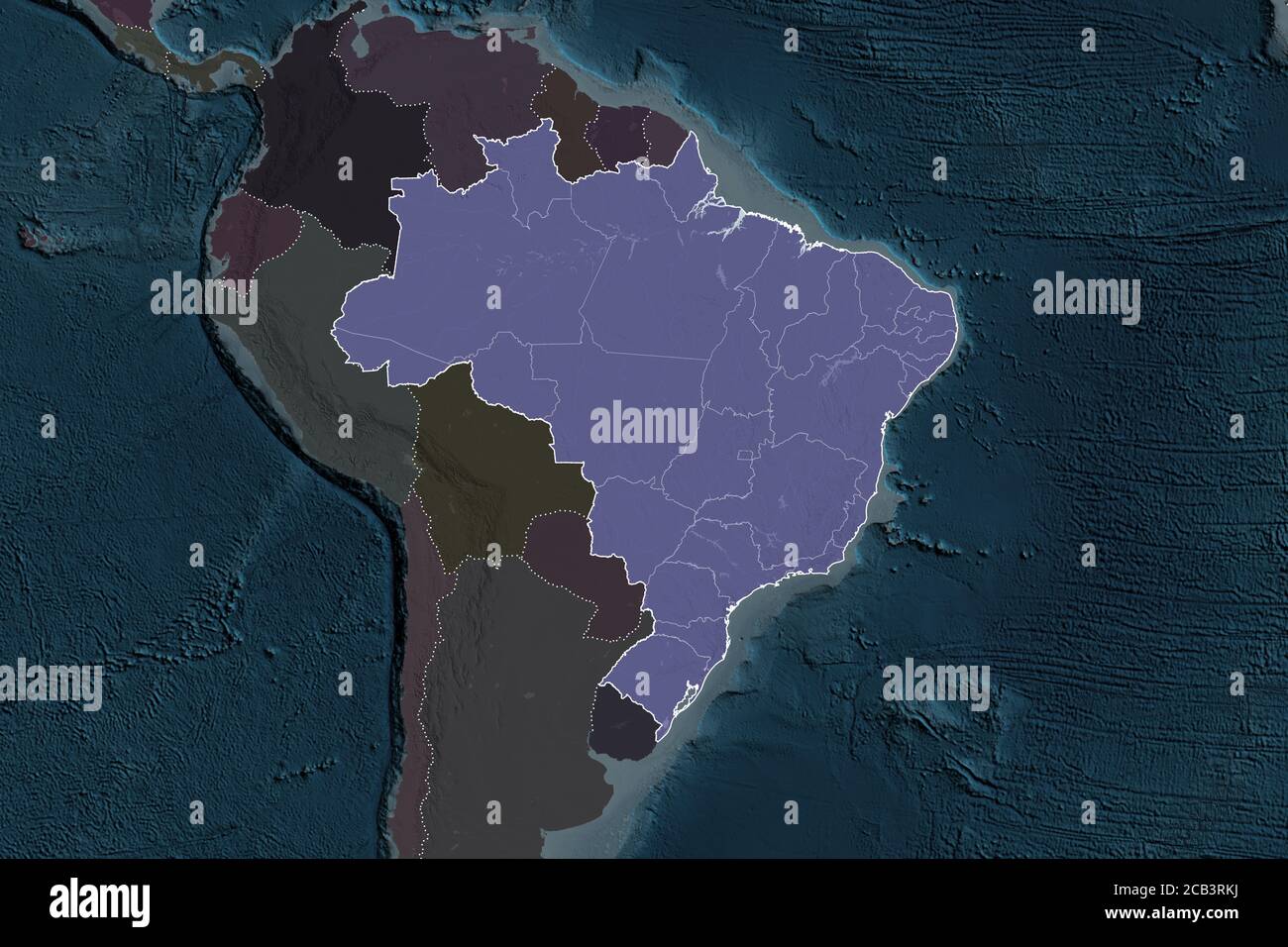 Shape of Brazil separated by the desaturation of neighboring areas ...