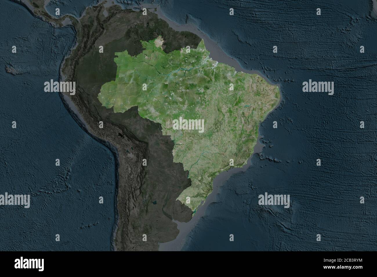 Shape of Brazil separated by the desaturation of neighboring areas ...
