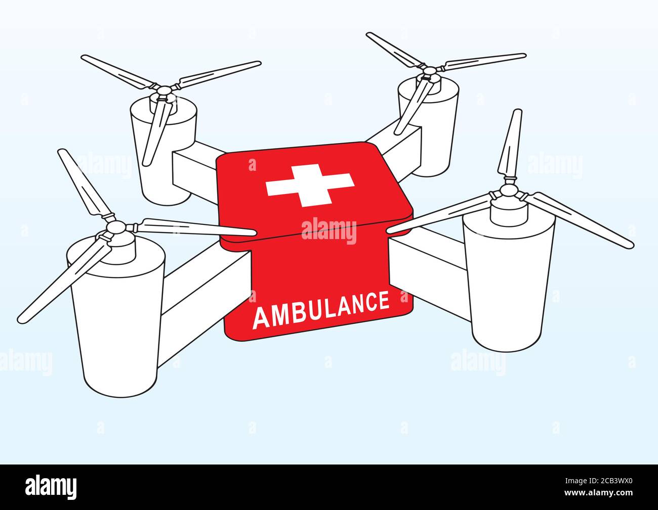 Medical drone, Drone Delivering First Aid Box. Advancing Medical Industry  Logistics for Drug Transport. First aid drone with red box and white cross  Stock Vector Image & Art - Alamy