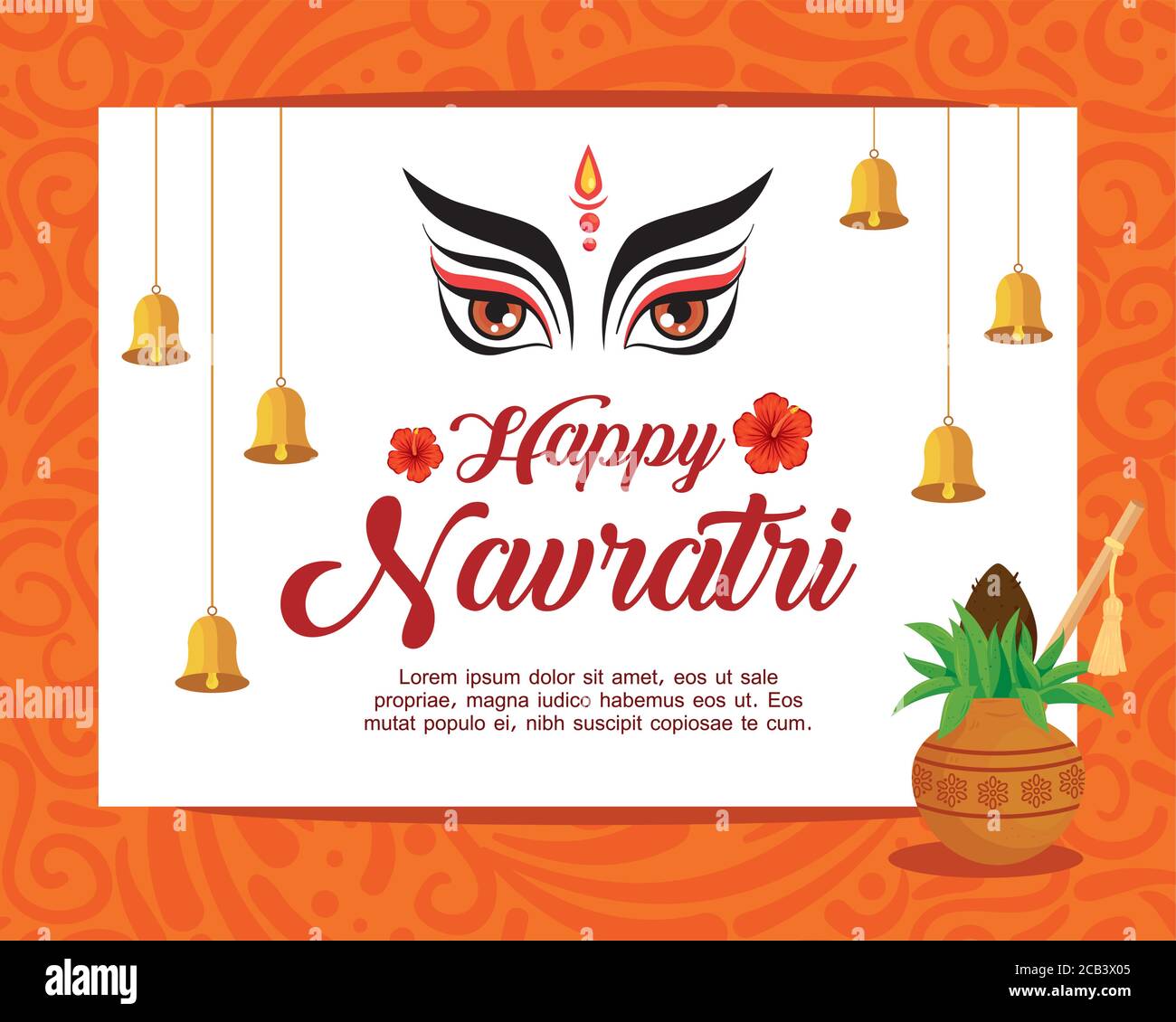 happy navratri celebration poster with face durga and decoration Stock Vector Image & Art Alamy