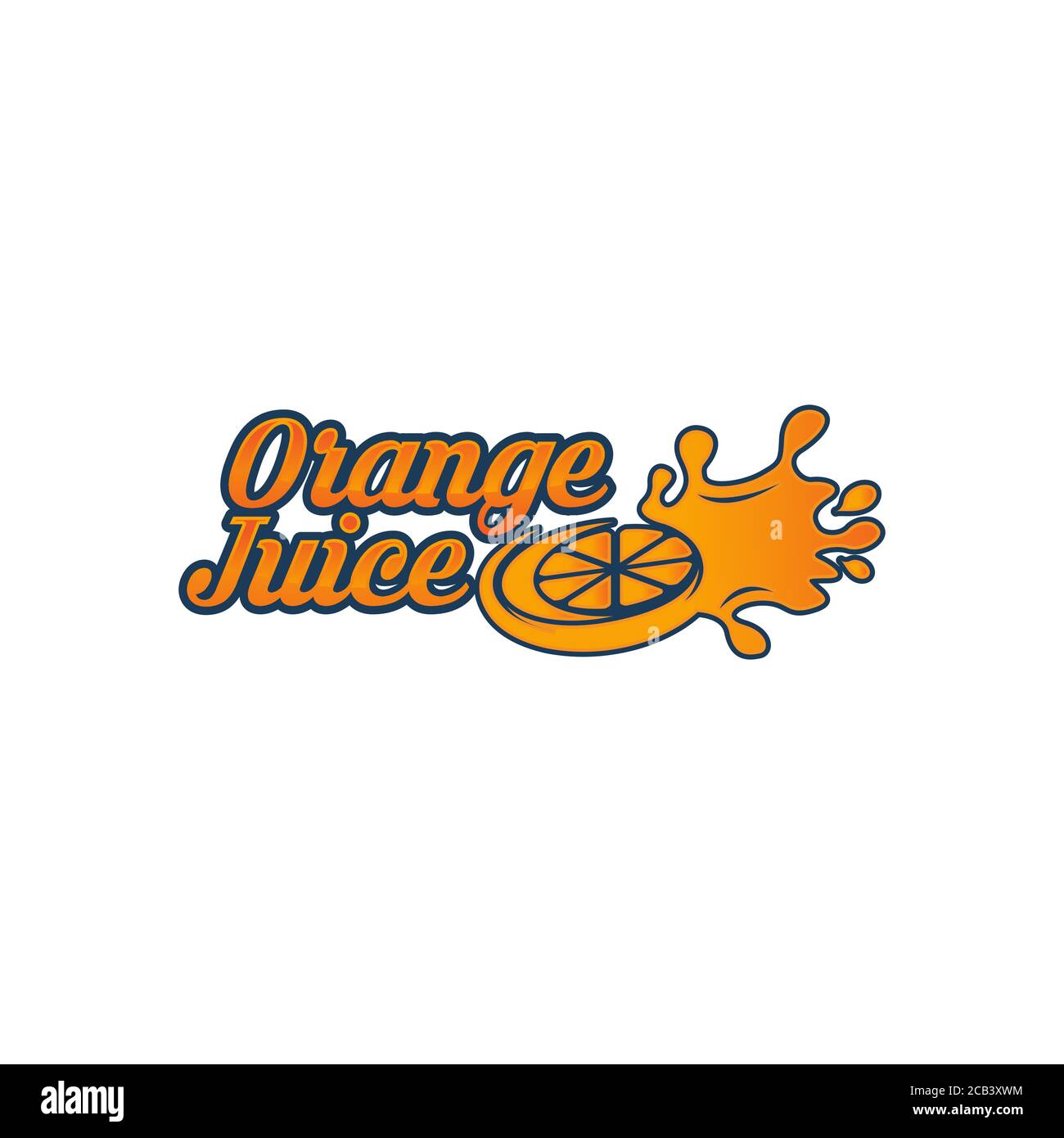 Orange Juice Logo Template. Juice Drink Vector Design. Fruit Illustration.EPS 10 Stock Vector