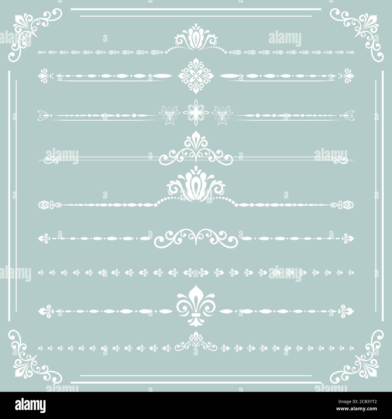 Vintage Set of Vector Horizontal Elements Stock Vector