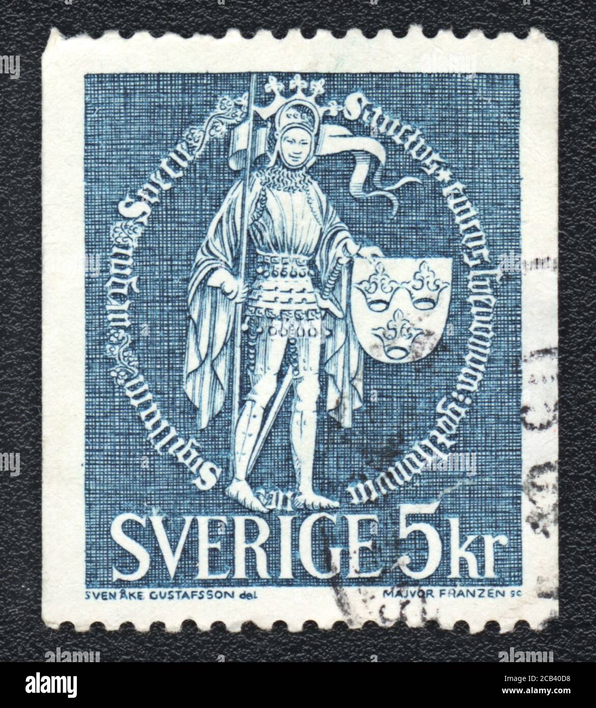 Postage stamp.  Saint Erik , Sweden, 1967 Stock Photo