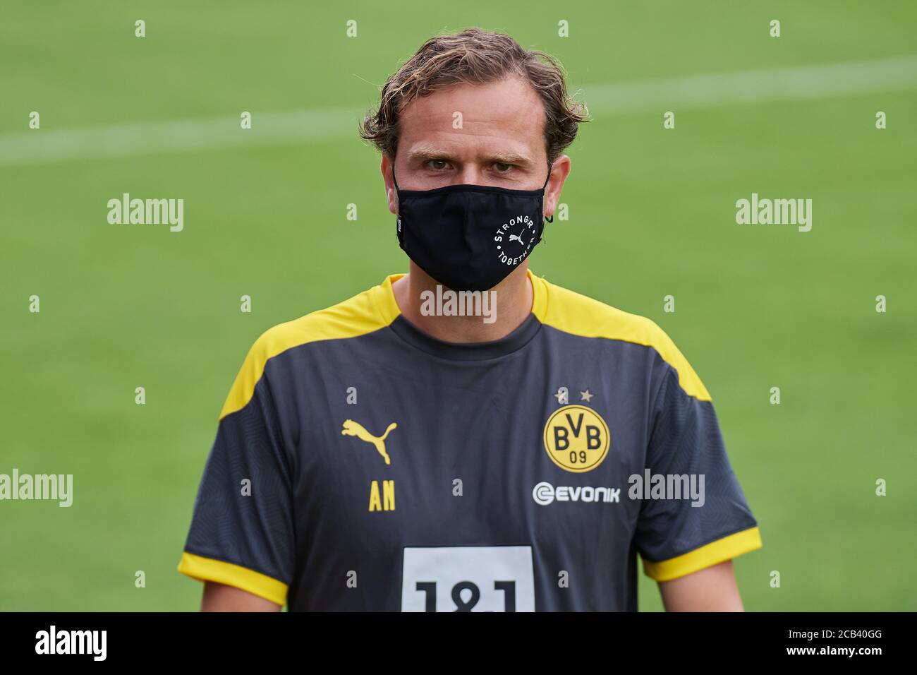 Bad Ragaz, Schweiz. 10. August 2020. Gesichtsmaske beim Training der ersten  Mannschaft von Borussia Dortmund in Bad Ragaz. Die Borussen verbringen im  Stock Photo - Alamy